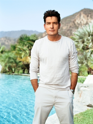 Charlie Sheen poster with hanger