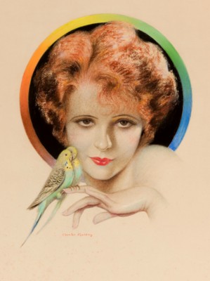 Clara Bow poster with hanger