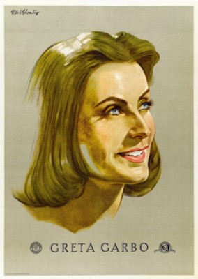 Greta Garbo poster with hanger