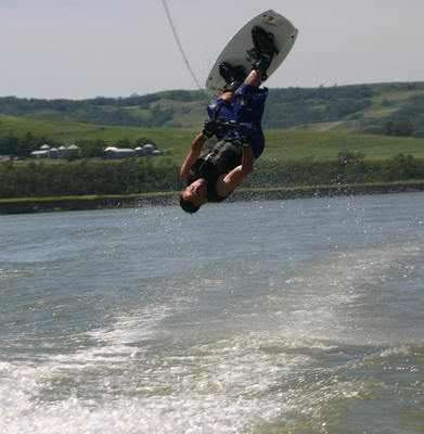 Wakeboarding poster with hanger