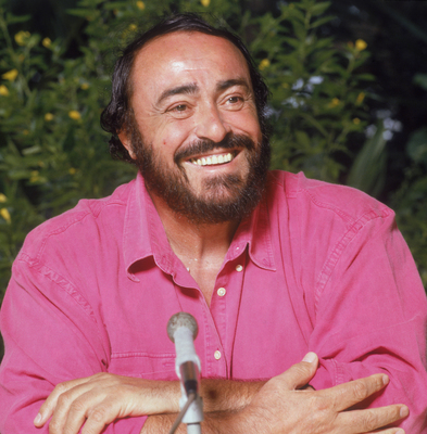 Luciano Pavarotti poster with hanger