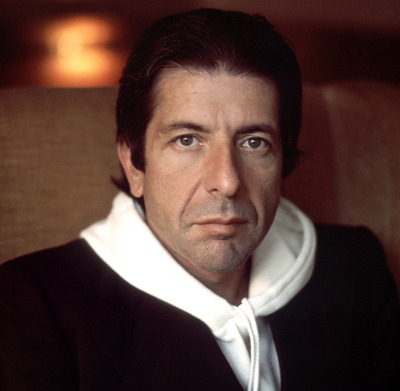 Leonard Cohen poster with hanger