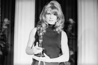 Julie Christie poster with hanger