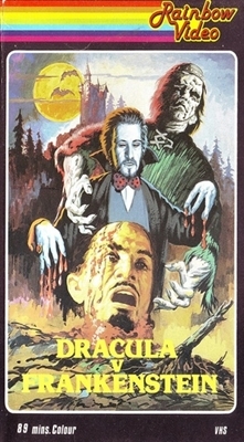 Dracula Vs. Frankenstein movie posters (1971) wooden framed poster