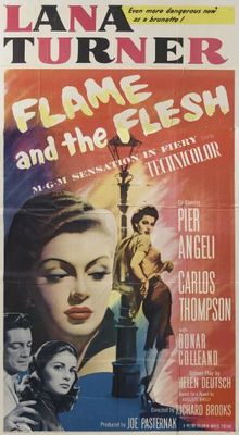 Flame and the Flesh movie poster (1954) wood print