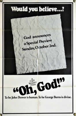 Oh, God! movie posters (1977) wooden framed poster