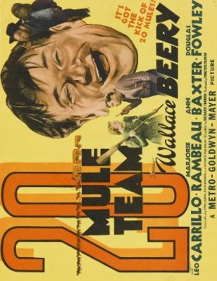 20 Mule Team movie poster (1940) metal framed poster