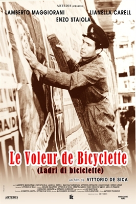 Ladri di biciclette movie posters (1948) poster with hanger