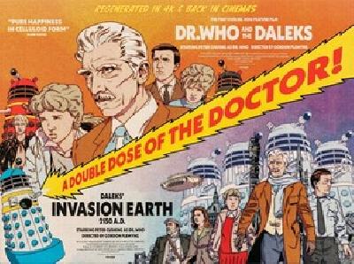 Dr. Who and the Daleks movie posters (1965) wood print