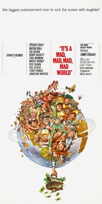 It's a Mad Mad Mad Mad World movie poster (1963) poster with hanger