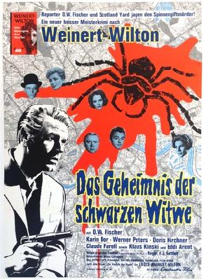 Das Geheimnis der schwarzen Witwe movie posters (1963) wooden framed poster