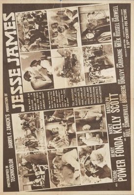 Jesse James movie poster (1939) metal framed poster