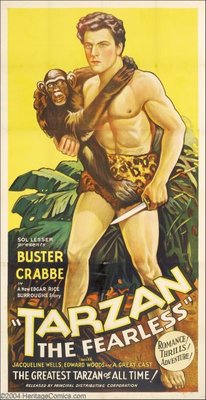 Tarzan the Fearless movie poster (1933) wood print