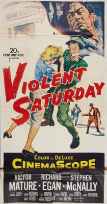 Violent Saturday movie poster (1955) canvas poster