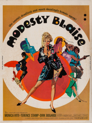 Modesty Blaise movie poster (1966) pillow