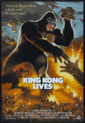 King Kong Lives movie poster (1986) wood print