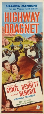 Highway Dragnet movie poster (1954) metal framed poster
