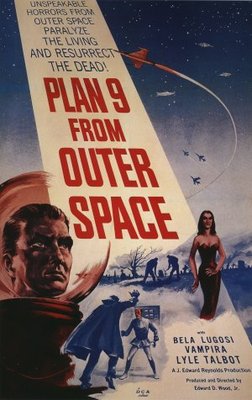 Plan 9 from Outer Space movie poster (1959) wood print