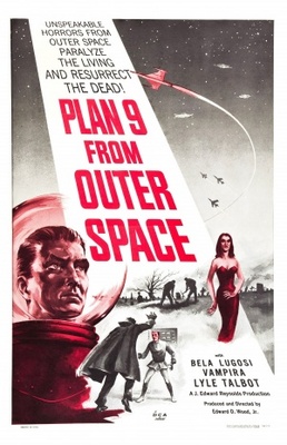 Plan 9 from Outer Space movie poster (1959) wood print