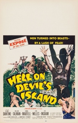 Hell on Devil's Island movie poster (1957) canvas poster