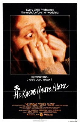 He Knows You're Alone movie poster (1980) wooden framed poster