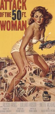 Attack of the 50 Foot Woman movie poster (1958) wood print
