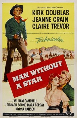 Man Without a Star movie poster (1955) metal framed poster