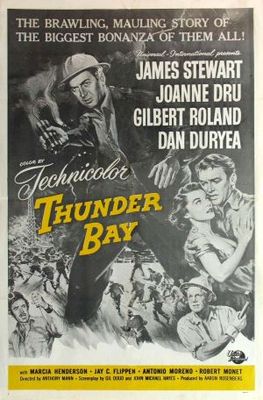 Thunder Bay movie poster (1953) wood print