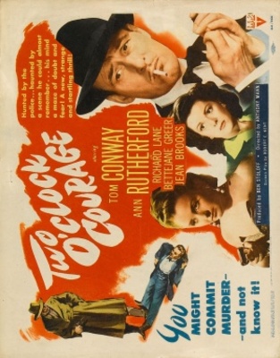 Two O'Clock Courage movie poster (1945) pillow