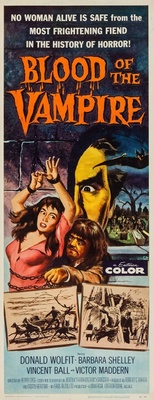 Blood of the Vampire movie poster (1958) wood print