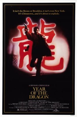 Year of the Dragon movie poster (1985) wooden framed poster