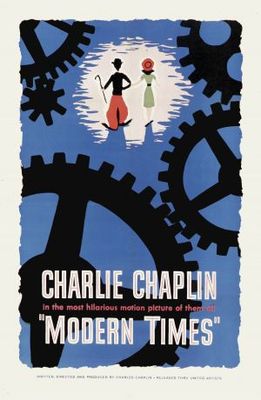 Modern Times movie poster (1936) wood print