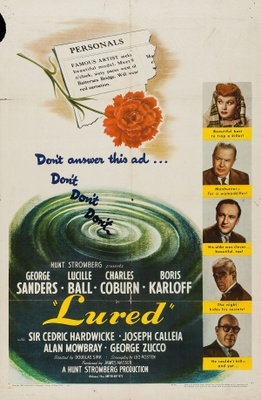Lured movie poster (1947) wood print