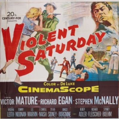 Violent Saturday movie poster (1955) Stickers MOV_92c35610