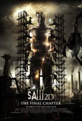 Saw 3D movie poster (2010) wood print