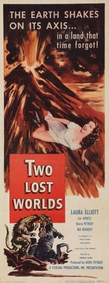 Two Lost Worlds movie poster (1951) wood print