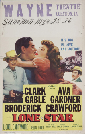 Lone Star movie poster (1952) canvas poster