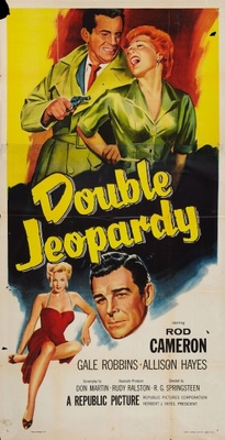 Double Jeopardy movie poster (1955) wood print