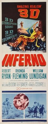 Inferno movie poster (1953) metal framed poster