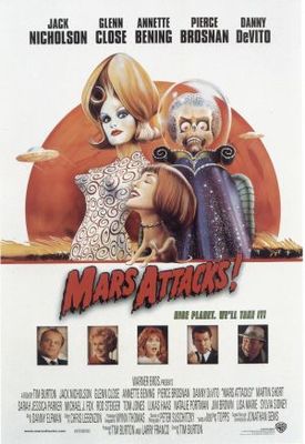 Mars Attacks! movie poster (1996) wooden framed poster