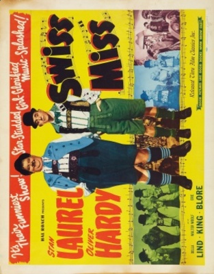 Swiss Miss movie poster (1938) wood print