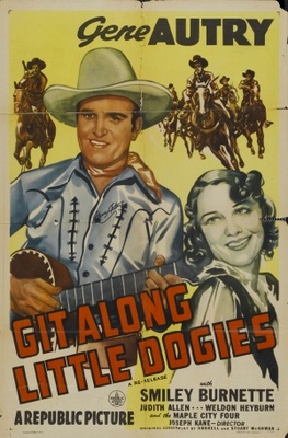 Git Along Little Dogies movie poster (1937) canvas poster