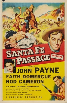 Santa Fe Passage movie poster (1955) wooden framed poster