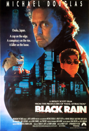 Black Rain movie poster (1989) wood print