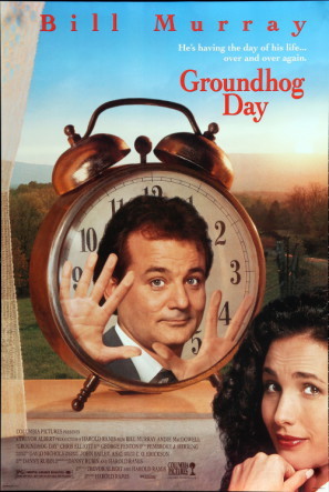 Groundhog Day movie poster (1993) wood print