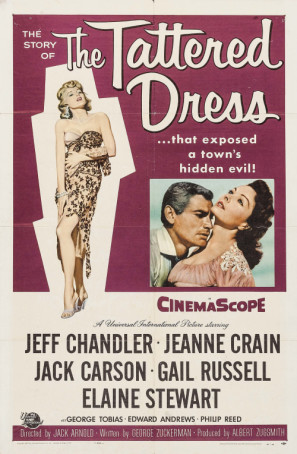 The Tattered Dress movie poster (1957) pillow